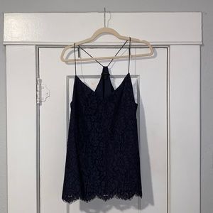 J.Crew Navy Lace Spaghetti Strap Tank Top